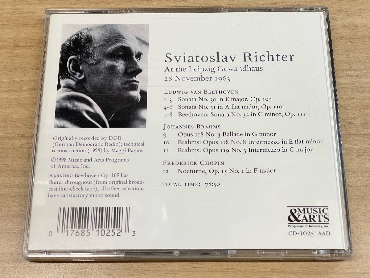 リヒテル(ピアノ) Richter in Leipzig MUSIC & ARTS CD1025 RICHTERの画像2