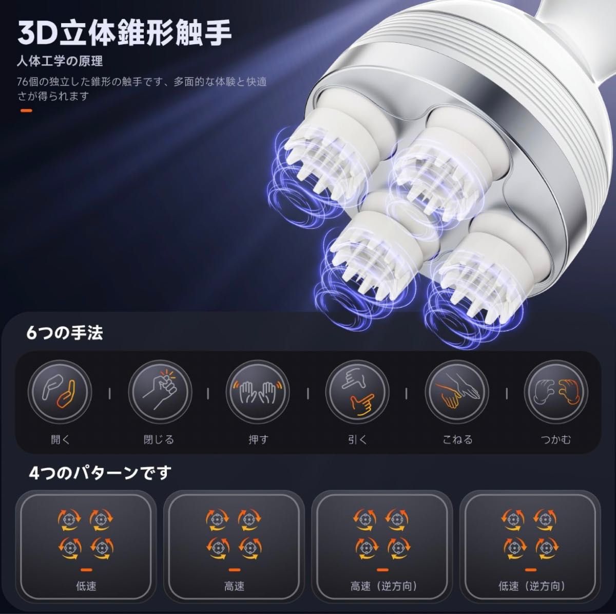 電動頭皮ブラシ ヘッドスパ 頭皮ケア 乾湿両用 3D振動 頭皮エステ