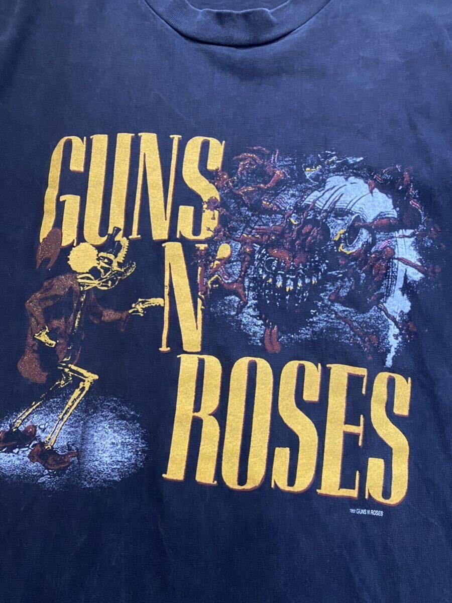 80s GUNS N' ROSES ガンズアンドローゼス 発禁 ツアーTシャツ 1987 ヴィンテージ _画像2