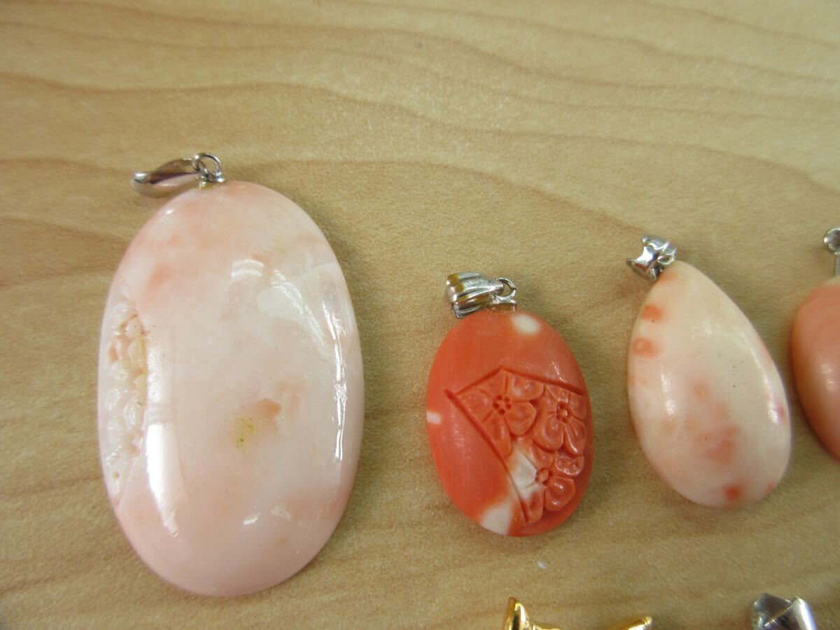 [D71].. coral san . coral Vintage pendant top necklace top accessory large amount set sale summarize TIA