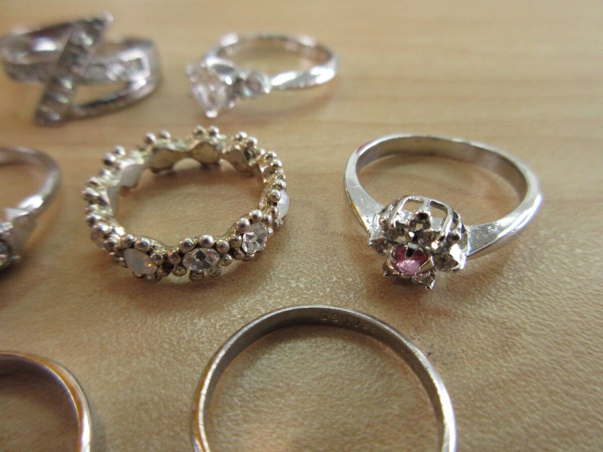 [B12] Kirakira Cubic Zirconia cz etc. ring ring Vintage Vintage accessory large amount set sale summarize TIA