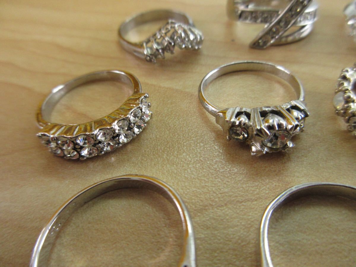 [B12] Kirakira Cubic Zirconia cz etc. ring ring Vintage Vintage accessory large amount set sale summarize TIA