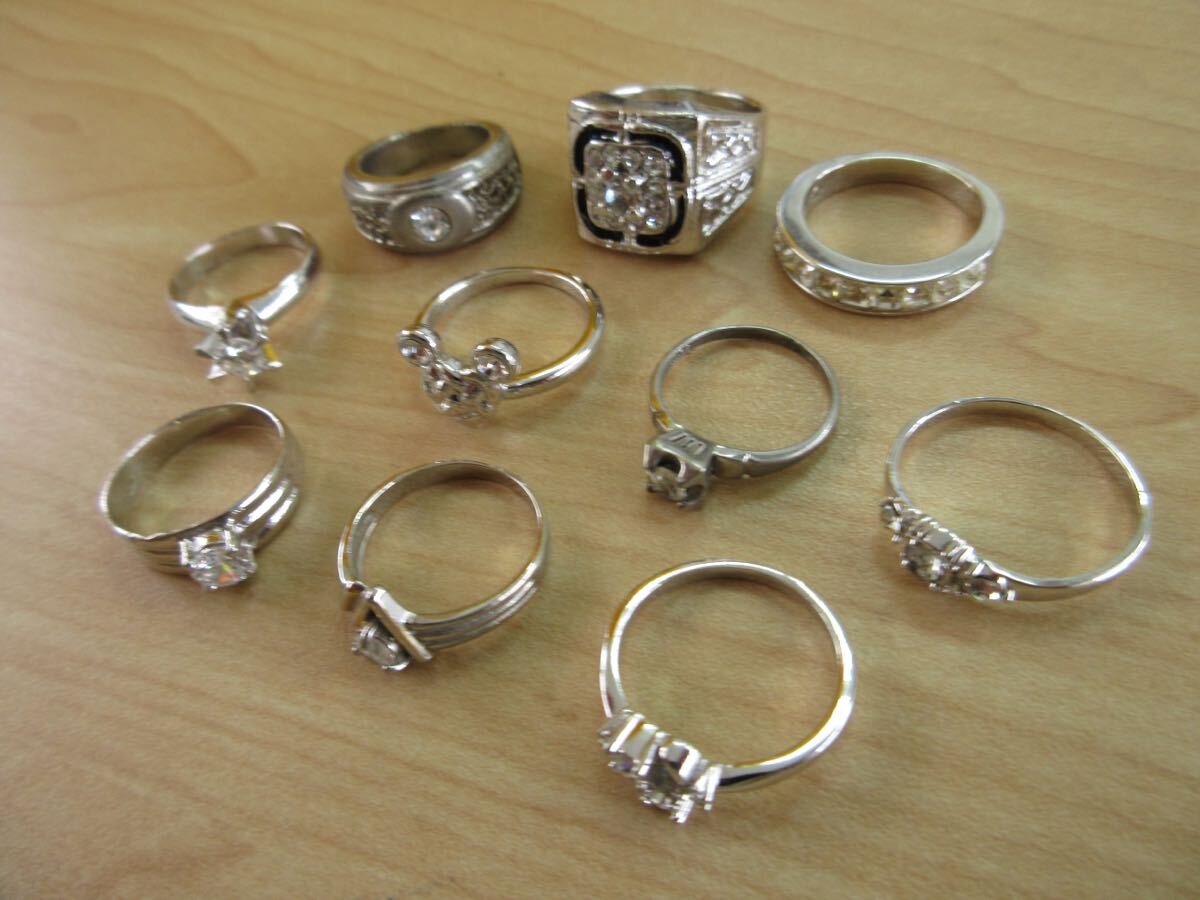 [B11] Kirakira Cubic Zirconia cz etc. ring ring Vintage Vintage accessory large amount set sale summarize TIA