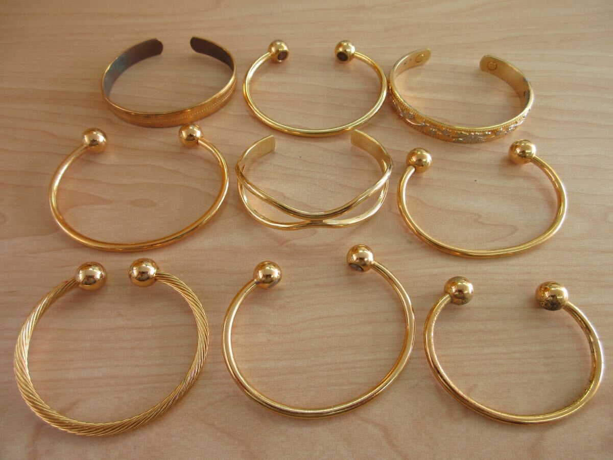[D97] Gold color gold group bangle Vintage Vintage accessory large amount set sale summarize TIA