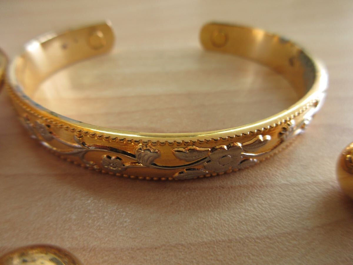 [D97] Gold color gold group bangle Vintage Vintage accessory large amount set sale summarize TIA