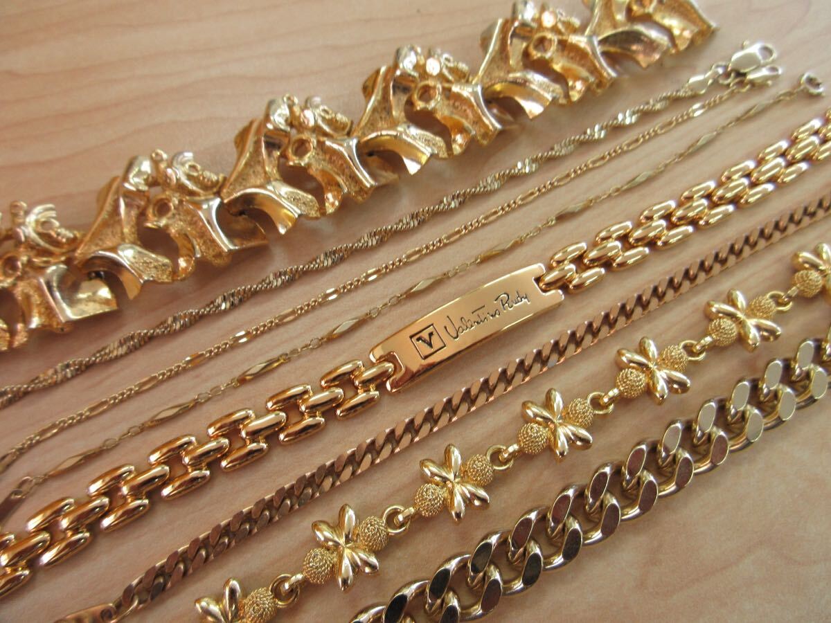 [E4] Vintage Vintage bracele flat ki partition ... Gold color etc. accessory large amount set sale summarize TIA