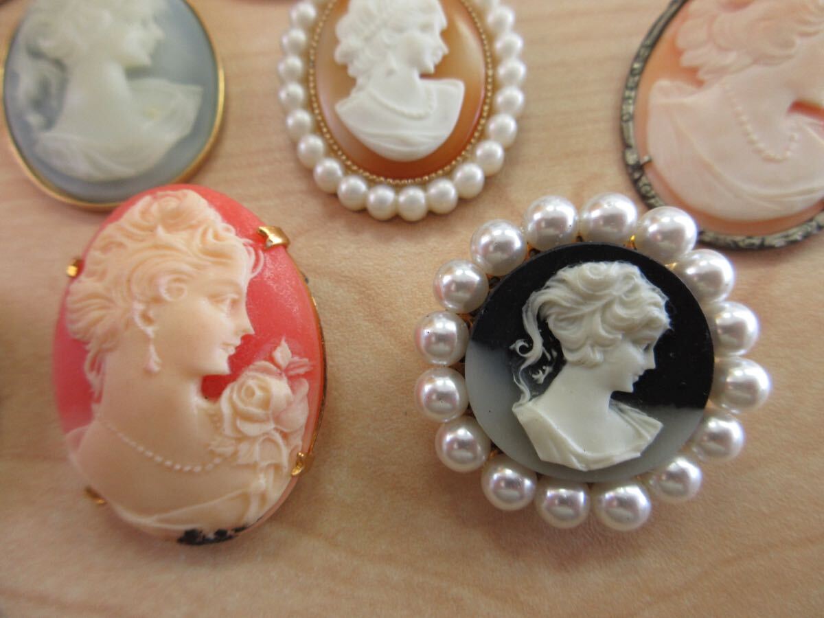 【B35】 カメオ CAMEO カメオ系 ブローチ ペンダントトップ など ヴィンテージ ビンテージ アクセサリー 大量 まとめ売り まとめ TIA_画像7