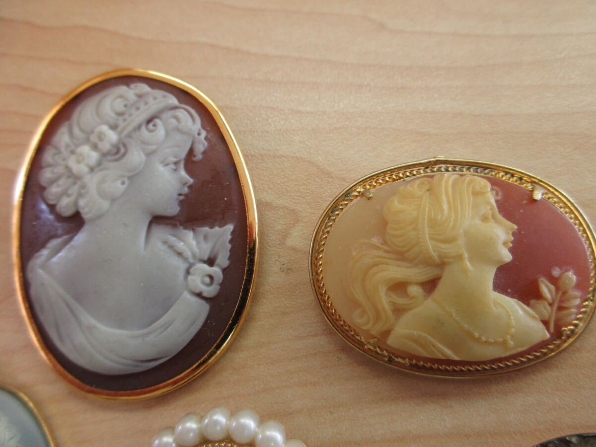 【B35】 カメオ CAMEO カメオ系 ブローチ ペンダントトップ など ヴィンテージ ビンテージ アクセサリー 大量 まとめ売り まとめ TIA_画像3