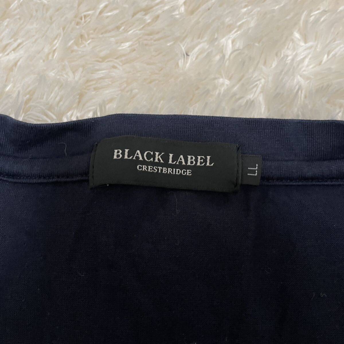 BLACK LABEL CRESTBRIDGE ブラックレーベルクレストブリッジ　半袖Tシャツ　クレストブリッジチェック　ショルダー　ネイビー　LLサイズ_画像2