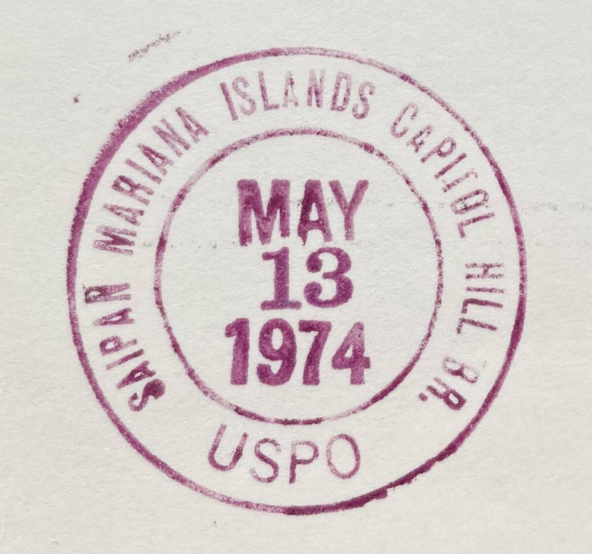 [ Mali hole various island * rice . Guam + rice . north Mali hole various island ]1974 year difference . mail post card 3 island. local department difference . seal pushed ( Guam * Saipan *rota)