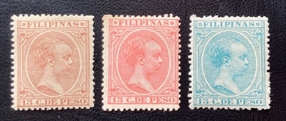 [ Spain . Philippines ]1890-1897 KING ALFONSO XIII ordinary stamp 39 kind unused ( rare article . color 1 kind excepting series all kind ) OH/ superior article *1 point only used 