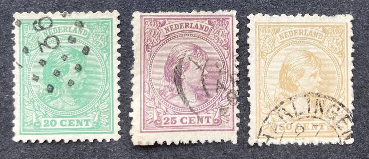 【オランダ】1891-94年 ウィルヘルミナ女王普通切手 9額面（全11額面中）使用済　＊難有品数点含む_画像4