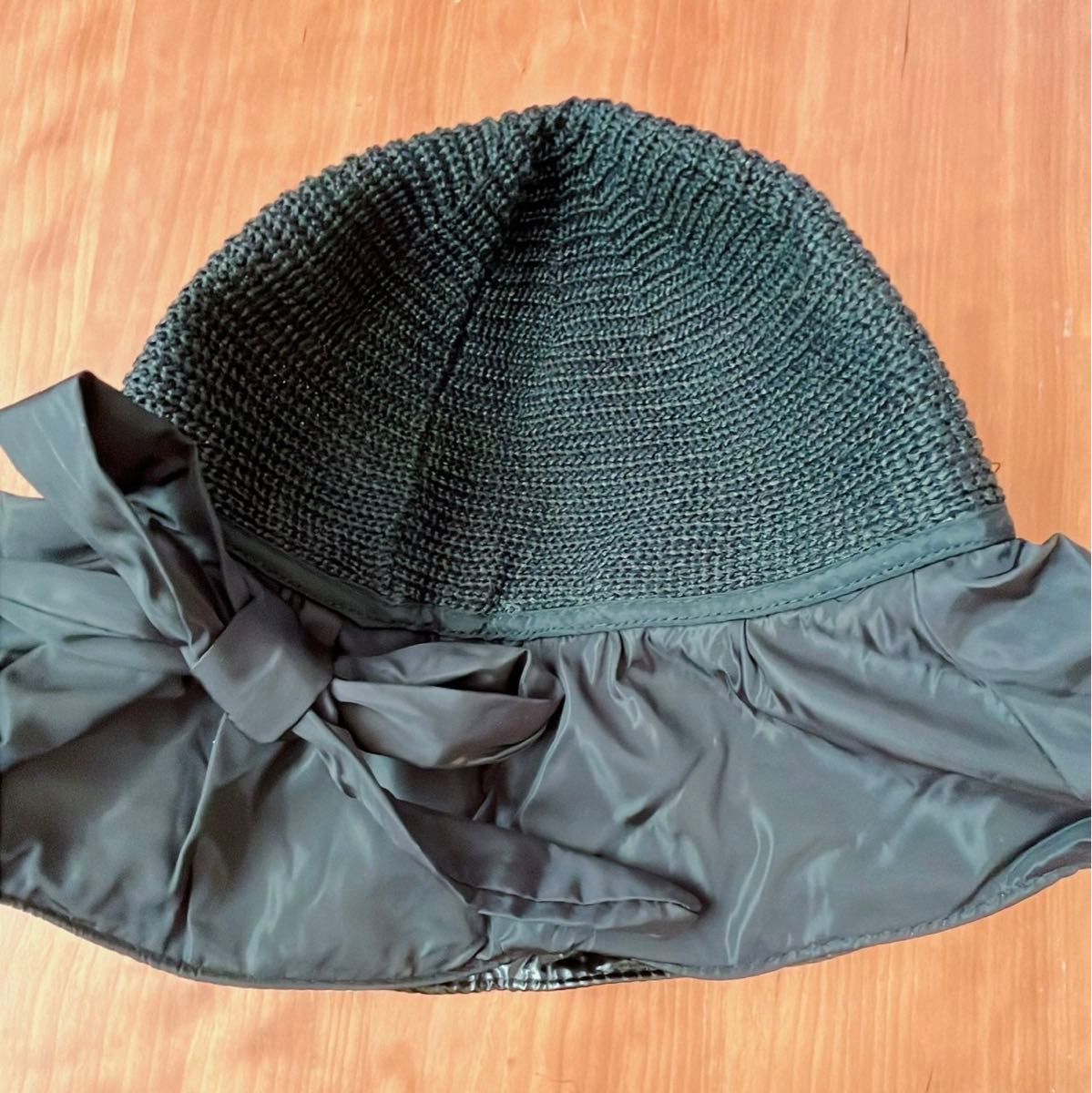 新品 帽子 UVカット 紫外線 日除け つば広 折りたたみ リボン 麦わら帽子
