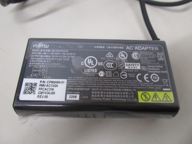 5140RNZ*Fujitsu Fujitsu LIFEBOOK для Type-C 65W AC адаптор ADLX65YSCC2F* б/у 