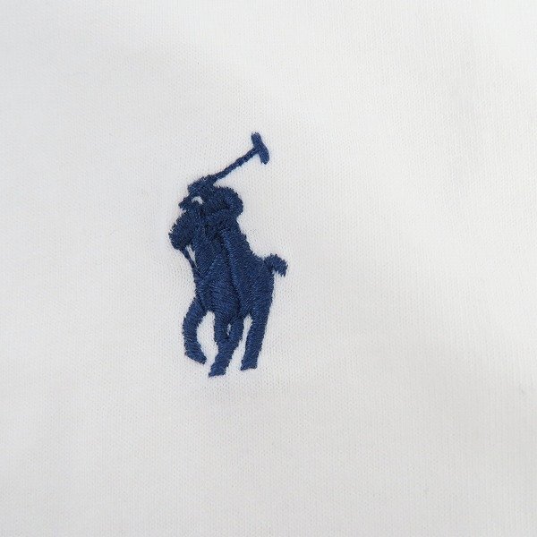 ☆POLO RALPH LAUREN/ポロラルフローレン ロゴ刺繍 Uネック 半袖Tシャツ ホワイト/S /LPL_画像5