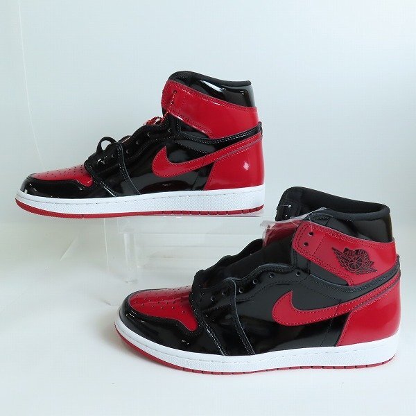 【未使用】NIKE/ナイキ AIR JORDAN 1 RETRO HIGH OG PATENT BRED/パテント ブレッド 555088-063/27.5 /080_画像4