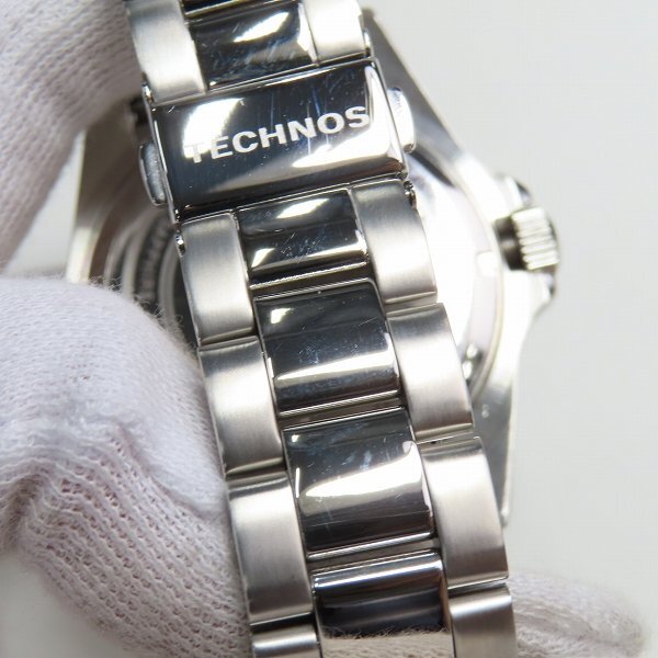 TECHNOS/テクノス SAPPHIRE 1900 デイト メンズ クォーツ 腕時計 T2273 緑【動作未確認】 /000の画像6