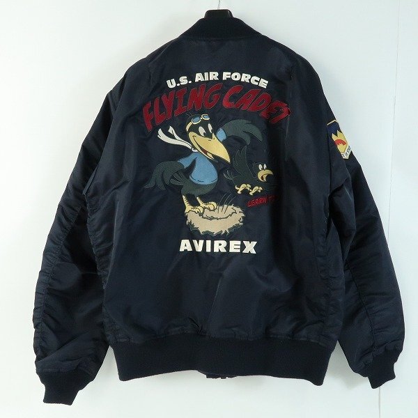 ☆AVIREX/アヴィレックス LIGHT MA-1 FLYING CADET ワッペン フライングカデットジャケット 6112104/2XL /060の画像2