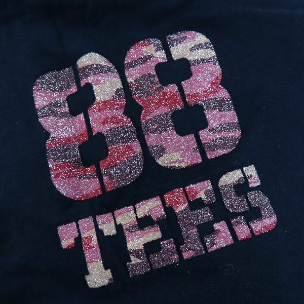 ☆88TEES/エイティーエイトティーズ NEXT LEVEL製 ピンクロゴ プリント Tシャツ/S /LPLの画像8