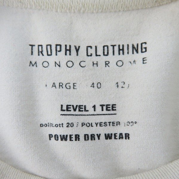 ☆TROPHY CLOTHING/トロフィークロージング MONOCHROME/モノクローム ロゴTシャツ/L /LPLの画像3