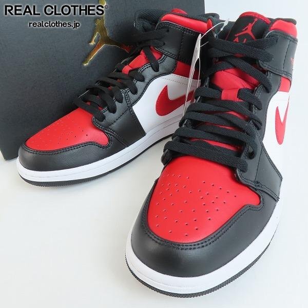 【未使用】NIKE/ナイキ AIR JORDAN 1 MID/エアジョーダン FIRE RED 554724-079/28.5 /080の画像1