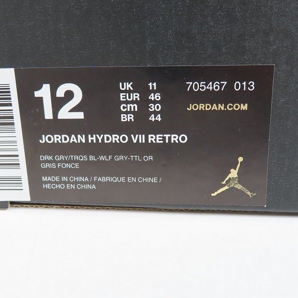 【未使用】NIKE/ナイキ JORDAN HYDRO VII RETRO/ジョーダン ハイドロ VII レトロ サンダル/ベナッシ 705467-013/30 /080の画像8