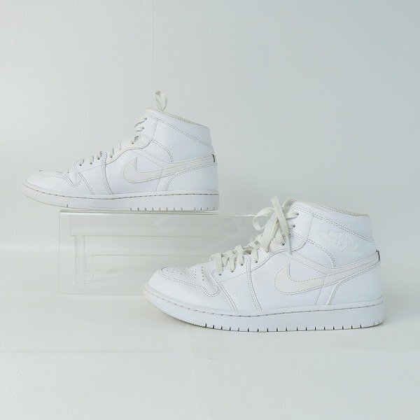 NIKE/ナイキ AIR JORDAN 1 MID/エア ジョーダン 1 ミッド TRIPLE WHITE 3.0 554724-136/27.5 /080の画像4