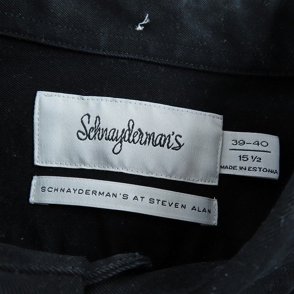 ☆Schnayderman’s×Steven Alan/シュナイダーマン×スティーブンアラン コットン 長袖シャツ 39-40 /000_画像3