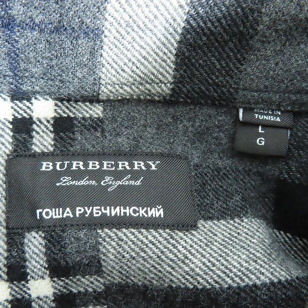 ☆BURBERRY×Gosha Rubchinskiy/バーバリー×ゴーシャラブチンスキー チェック柄 長袖ボタンシャツ ネルシャツ L /000_画像4