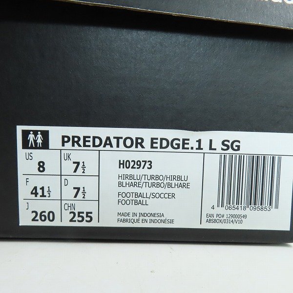 adidas/アディダス Predator Edge.1 サッカースパイク シューズ H02973/26 /080_画像9
