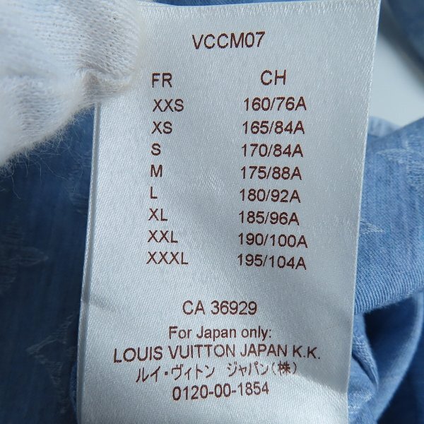 ☆【JPタグ】LOUIS VUITTON/ルイヴィトン モノグラム LV刺繍 シャンブレーシャツ XL /LPL_画像6