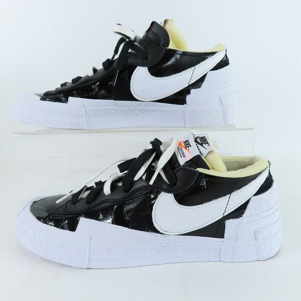 NIKE×sacai/ナイキ×サカイ BLAZER LOW Black Patent Leather/ブレーザー ロー DM6443-001 27.5 /080_画像4