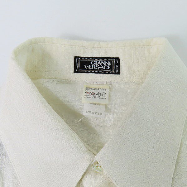 *GIANNI VERSACE/ Gianni Versace long sleeve shirt eggshell white / pink series 2 point set /000