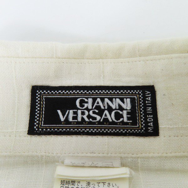 *GIANNI VERSACE/ Gianni Versace long sleeve shirt eggshell white / pink series 2 point set /000