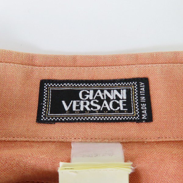 *GIANNI VERSACE/ Gianni Versace long sleeve shirt eggshell white / pink series 2 point set /000