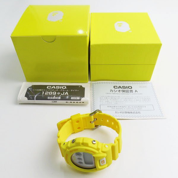 G-SHOCK×A BATHING APE/Gショック×エイプ 1000個限定 三つ目 DW-6900 イエロー【動作未確認】 /000_画像8