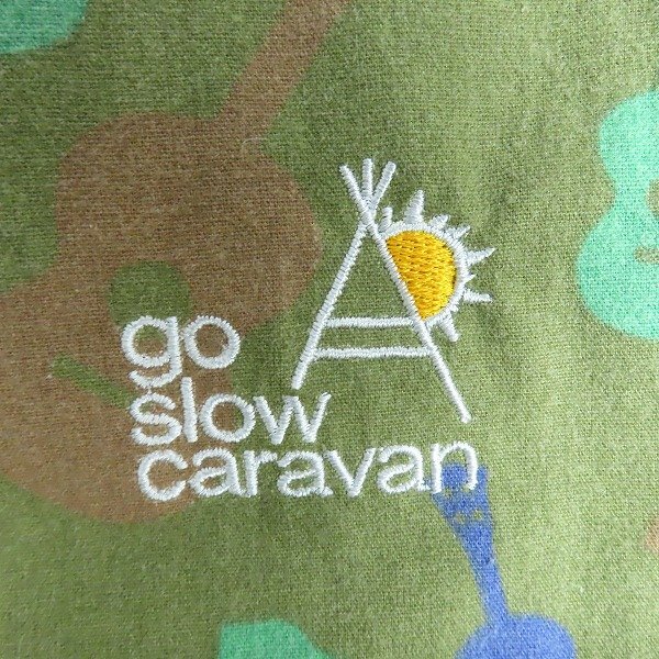 ☆go slow caravan/ゴースローキャラバン ギター総柄 ロゴ刺繍 長袖 シャツ 4 /LPL_画像6