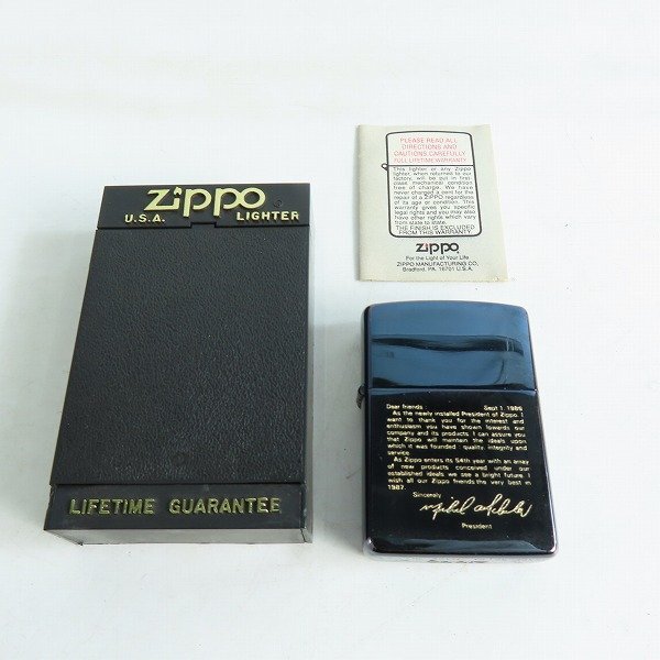 ZIPPO/ジッポー DEAR FRIENDS 3代目社長 メッセージ刻印 ブルーチタン 1995年製 /LPL_画像7