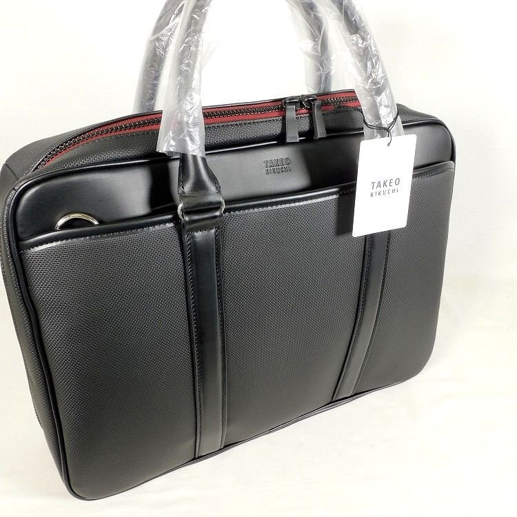  new goods regular price 30,800 jpy Takeo Kikuchi black 2WAY business bag A4 setup correspondence TAKEO KIKUCHI men's [3226]