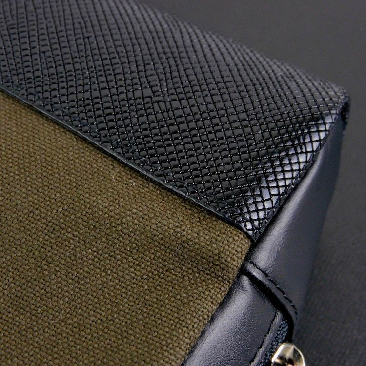  новый товар обычная цена 11,000 иен ficofi-ko итальянский кожа x брезент бардачок Mini сумка мужской [1238]