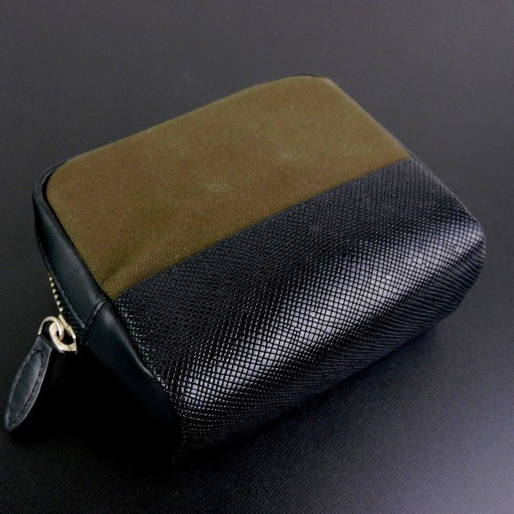  новый товар обычная цена 11,000 иен ficofi-ko итальянский кожа x брезент бардачок Mini сумка мужской [1238]