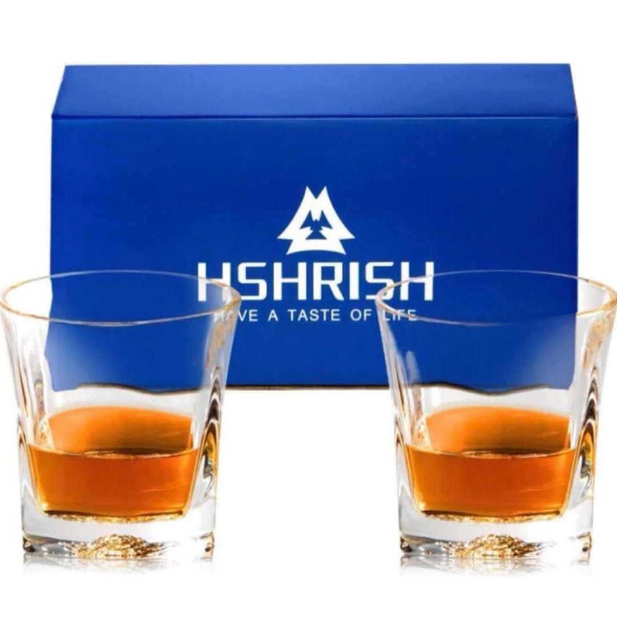 新品 HSHRISH ウイスキーグラス ロックグラス ワイングラス 2個セット ペア クリスタル