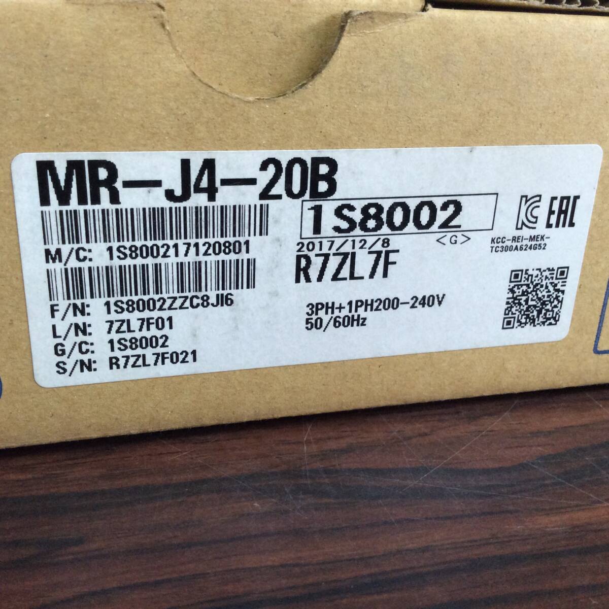 【TH-2492】未使用 MITSUBISHI 三菱電機 ACサーボアンプ MR-J4-20B 2017年製_画像2