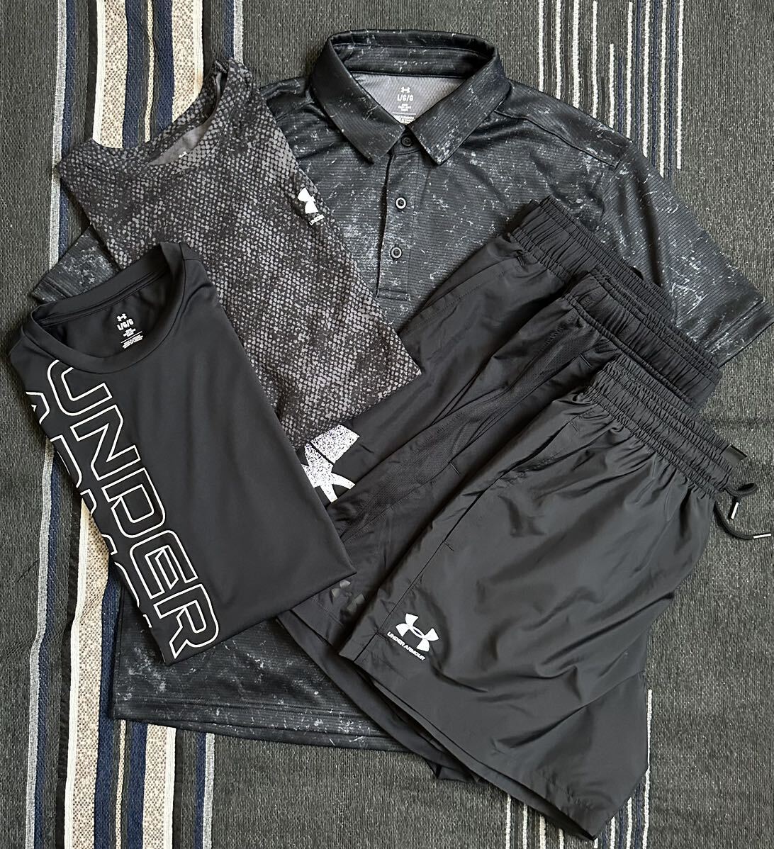 UNDER ARMOUR 新品未使用NEWMODEL UA プリント ショートスリーブTシャツ・UAプリント ポロトレーニングウェア６セットの画像1