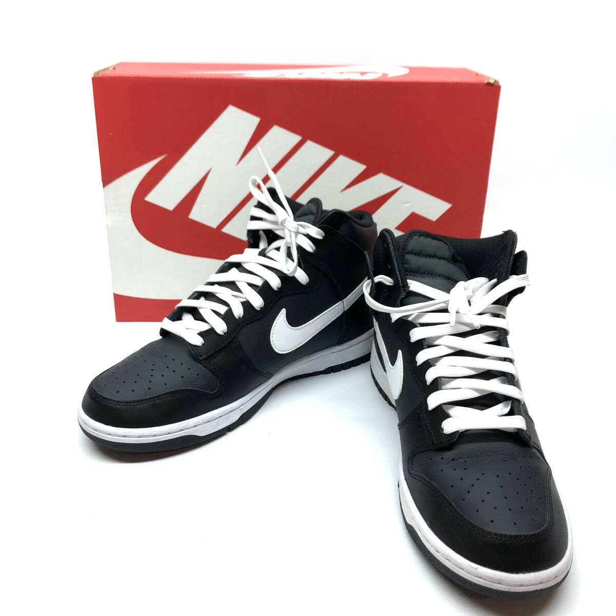 tu153 NIKE ナイキ DUNK HIGH RETRO Black Panda 黒×白 スニーカー DJ6189-001 28㎝ ※中古_画像1