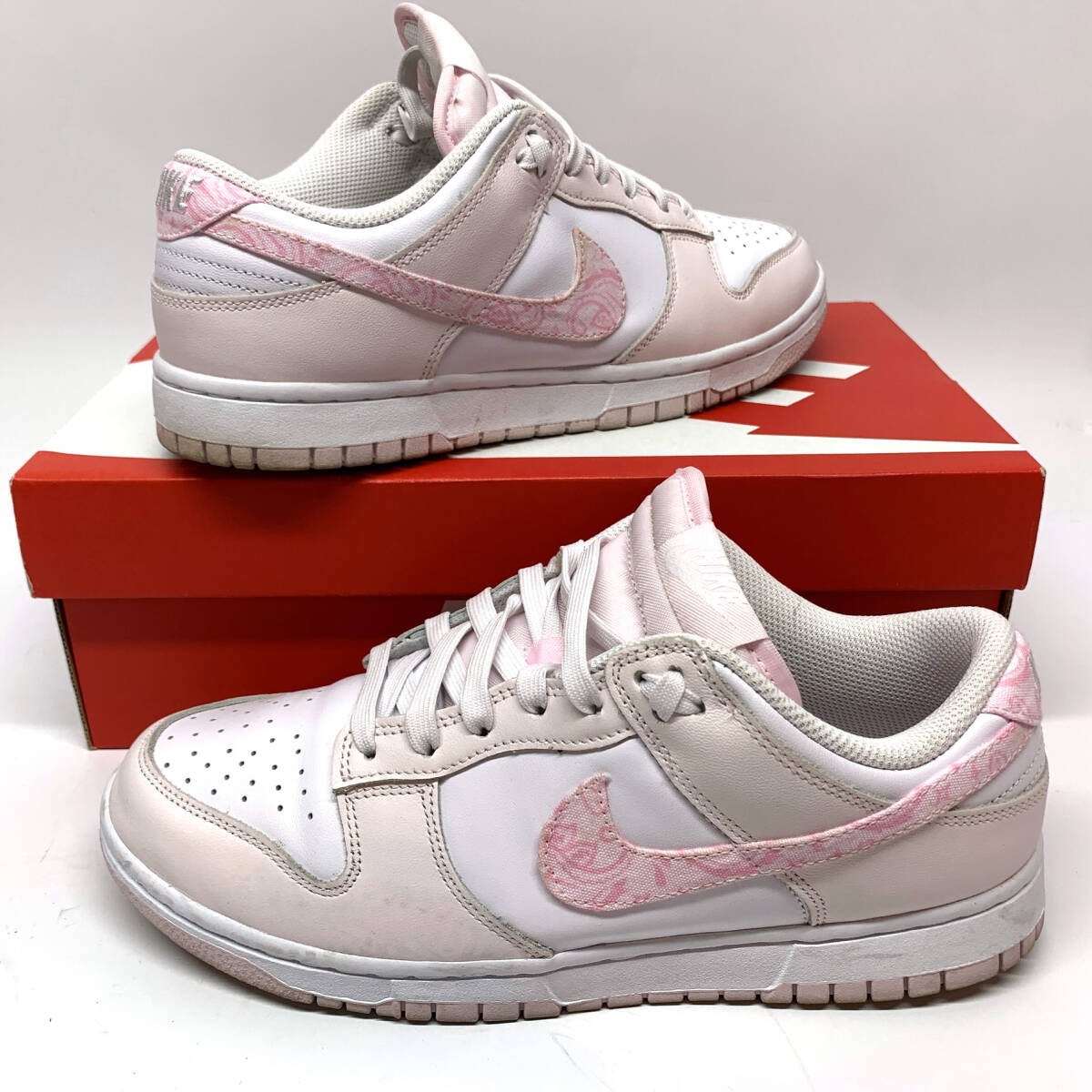 tu153　NIKE　ナイキ　WMNS Dunk Low　ピンクペイズリー FD1449-100　26.5cm　※中古/箱付き_画像4