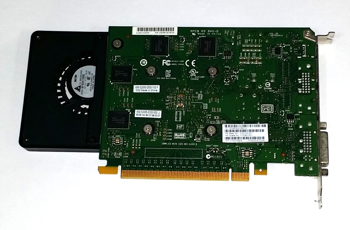 送料無料 NVIDIA Quadro k2000(GDDR5 2GB VRAM)1スロット 補助電源不要 ベンチ二種類で動作確認済み 即決あり（管理番号0604）の画像4