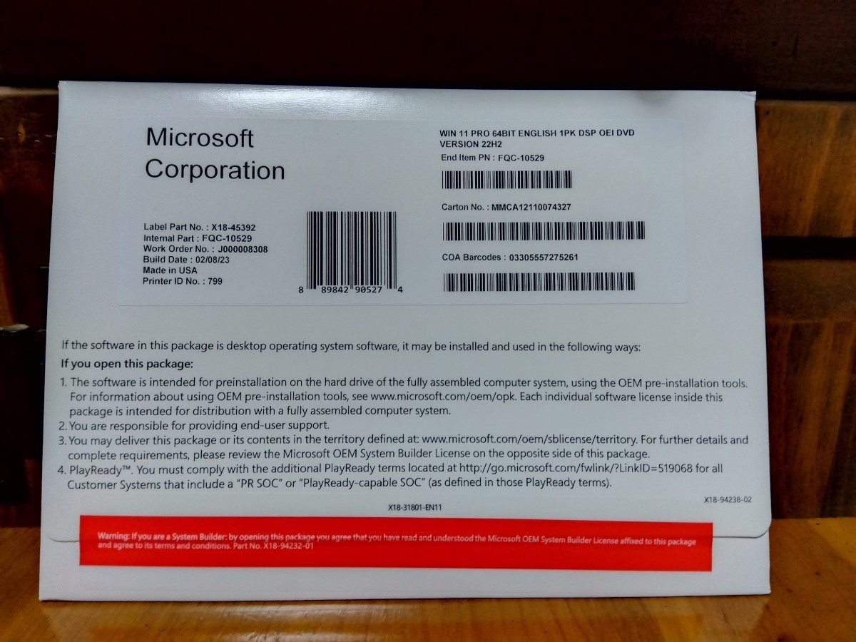 Microsoft Windows 11 Pro 64bit DSP版 DVD プロダクトキー 正規認証保証の画像1