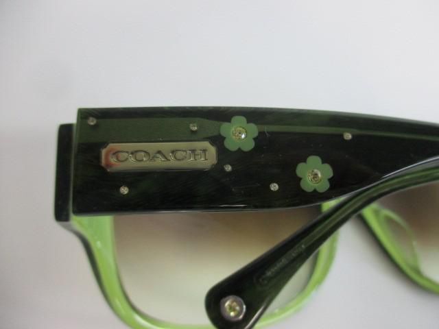 良品 コーチ COACH フラワー サングラス メガネ 眼鏡 S476A グリーン系 レディース_画像7