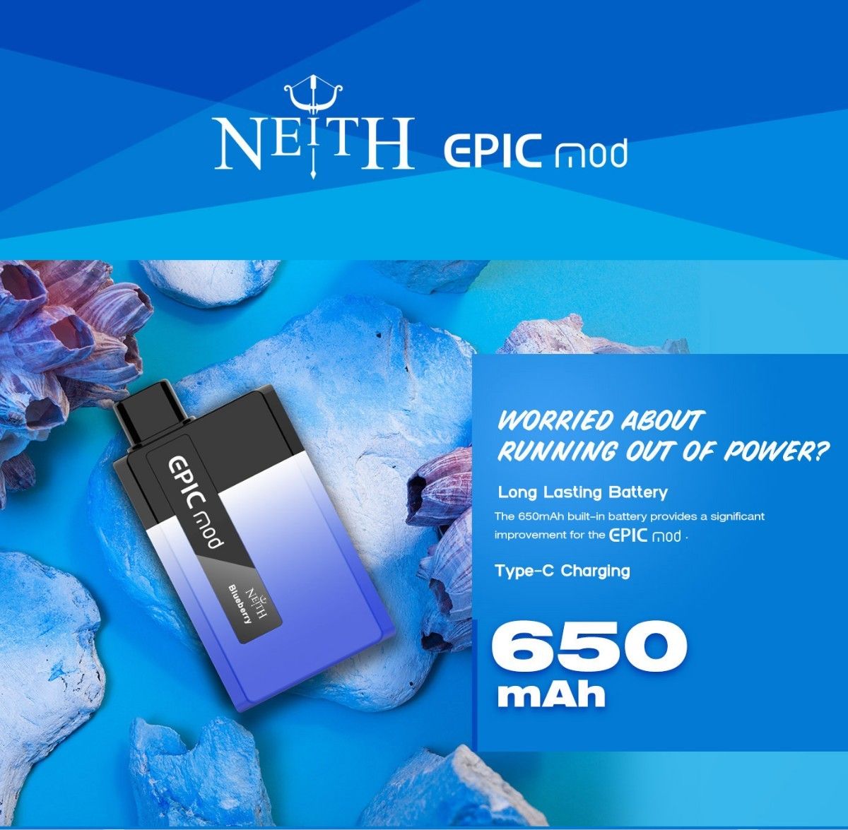 5500パフ NEITH EPIC MOD 14ml 650mAh Type-C充電 使い捨てベイプ スイカ